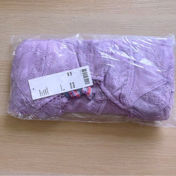 Urban Outfitters | Leah Lace Semi Sheer Romper New Small Lilac Lavender Purple - Picture 9 of 10
